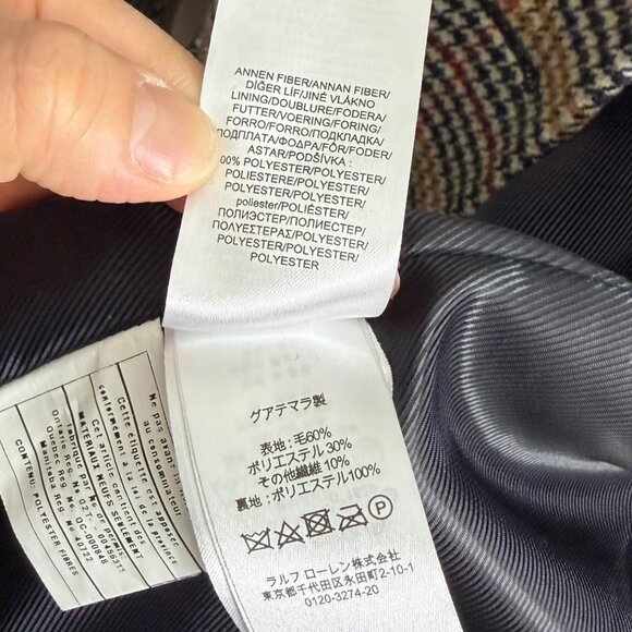 Ralph Lauren Houndstooth Plaid Wool Reefer Coat Old Money Preppy Academia 6 - Picture 8 of 10